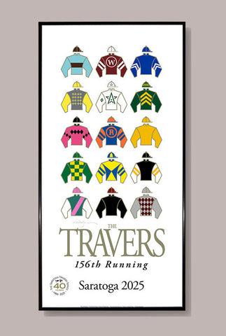 2024 Travers Poster - Purple Saddle Cloth, Silver Stirrups, Red Stirrup Leathers